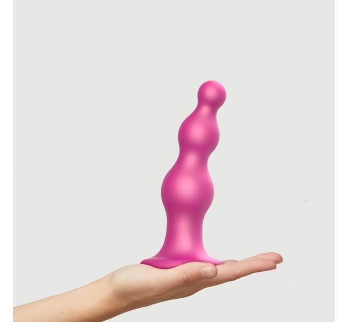 Насадка для страпона Strap-On-Me Dildo Plug Beads Framboise Metallic XL