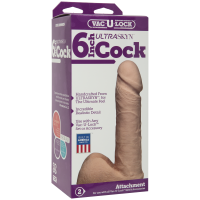 Фаллоимитатор Doc Johnson Vac-U-Lock 6 Inch Ultraskyn Cock White