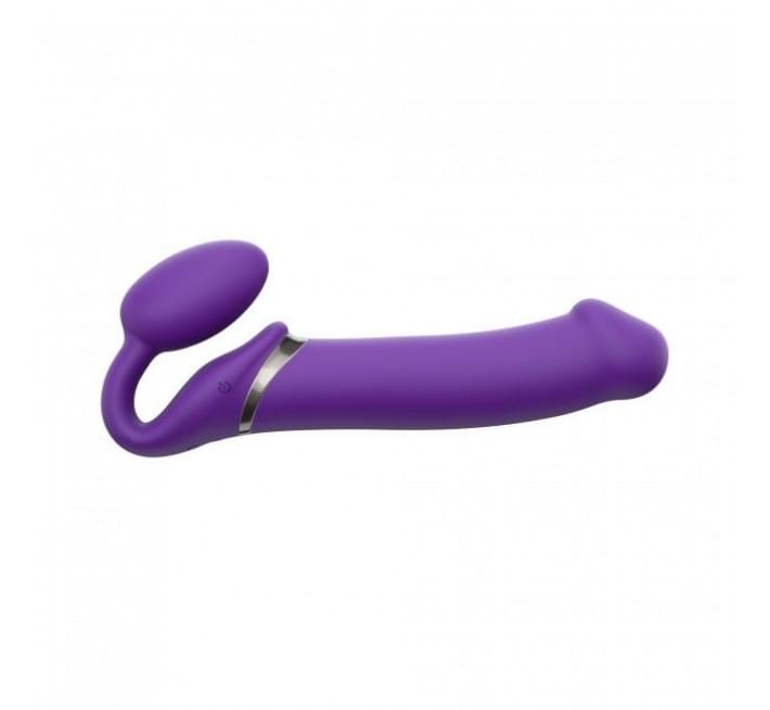 Безремневой страпон с вибрацией Strap-On-Me Vibrating Фиолетовый XL