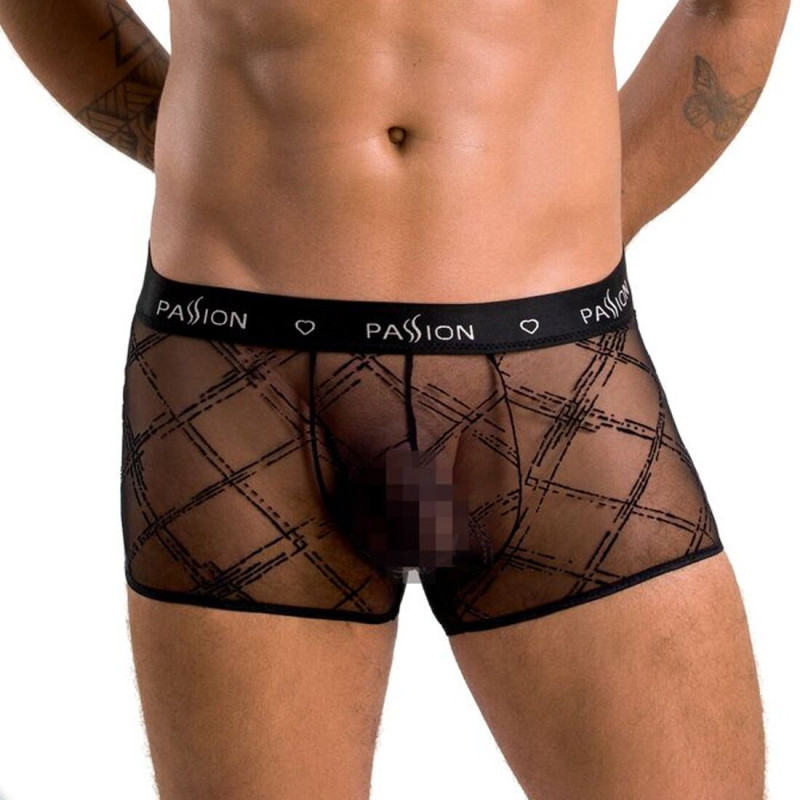 Чоловічі прозорі боксери Passion 032 Short James Black S/M