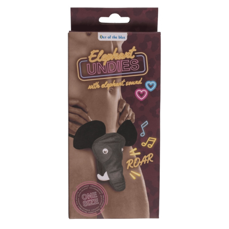 Мужские стринги Слон со звуком OOTB Elephant undies with elephant sound, black - one size