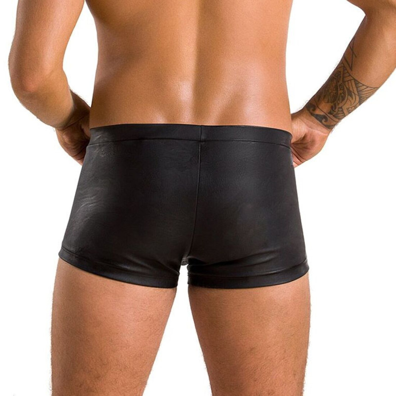 Чоловічі шкіряні боксери з клапаном Passion 050 Short Patrick Black L/XL