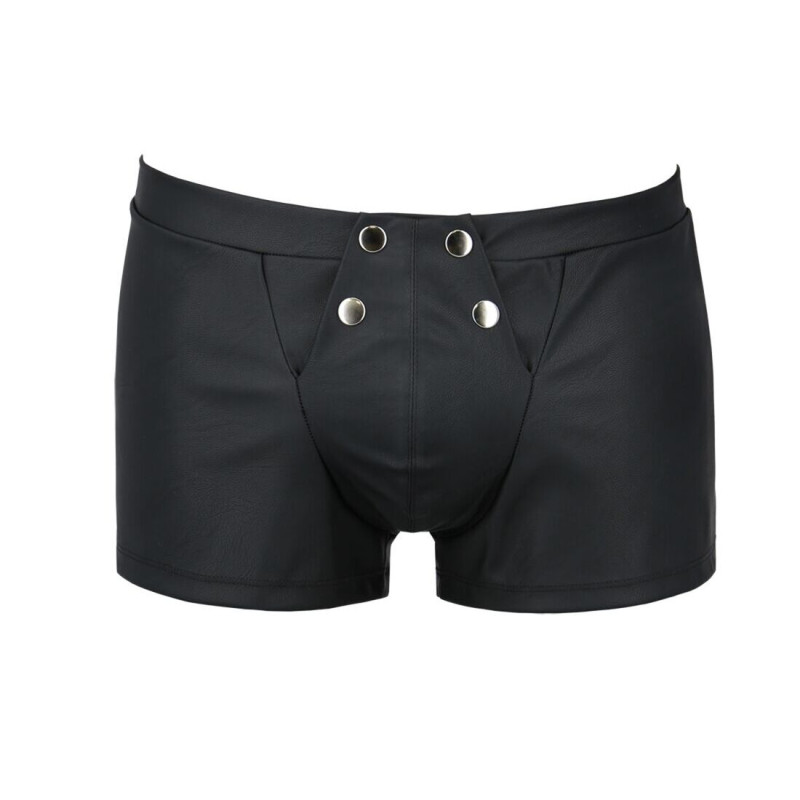 Чоловічі шкіряні боксери з клапаном Passion 050 Short Patrick Black L/XL