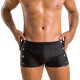 Чоловічі шкіряні боксери із заклепками Passion 048 Short David Black L/XL