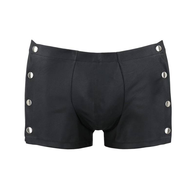 Чоловічі шкіряні боксери із заклепками Passion 048 Short David Black L/XL