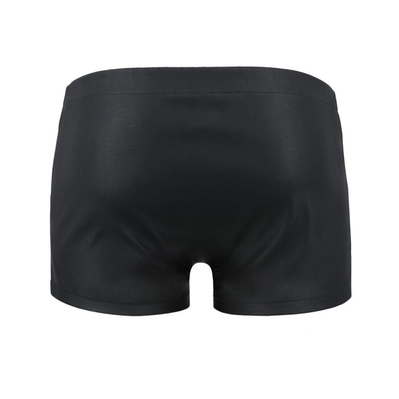 Чоловічі шкіряні боксери із заклепками Passion 048 Short David Black L/XL
