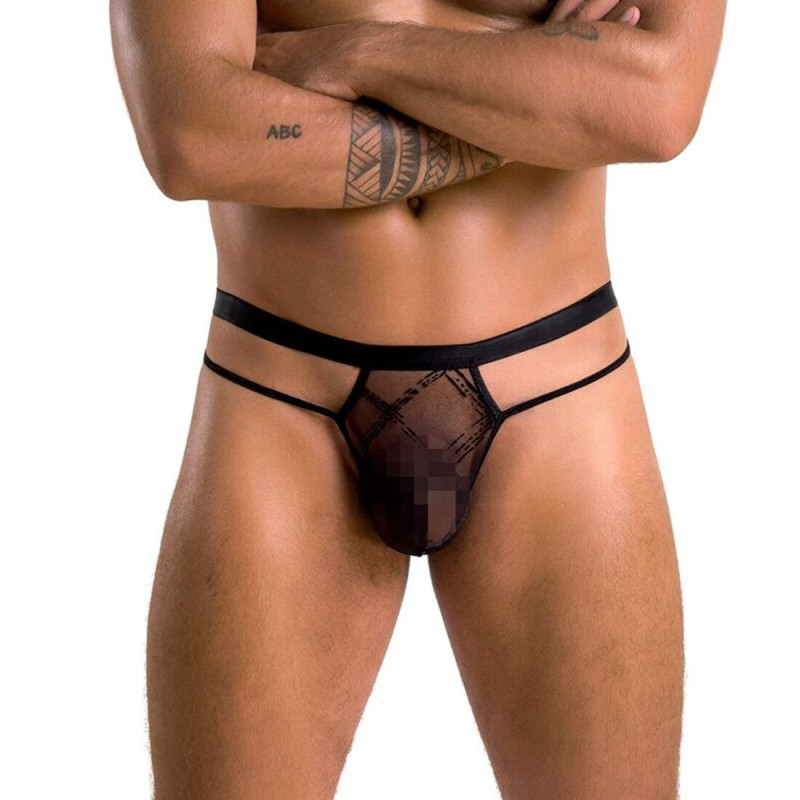 Мужские прозрачные стринги Passion 029 Thong Collin Black S/M