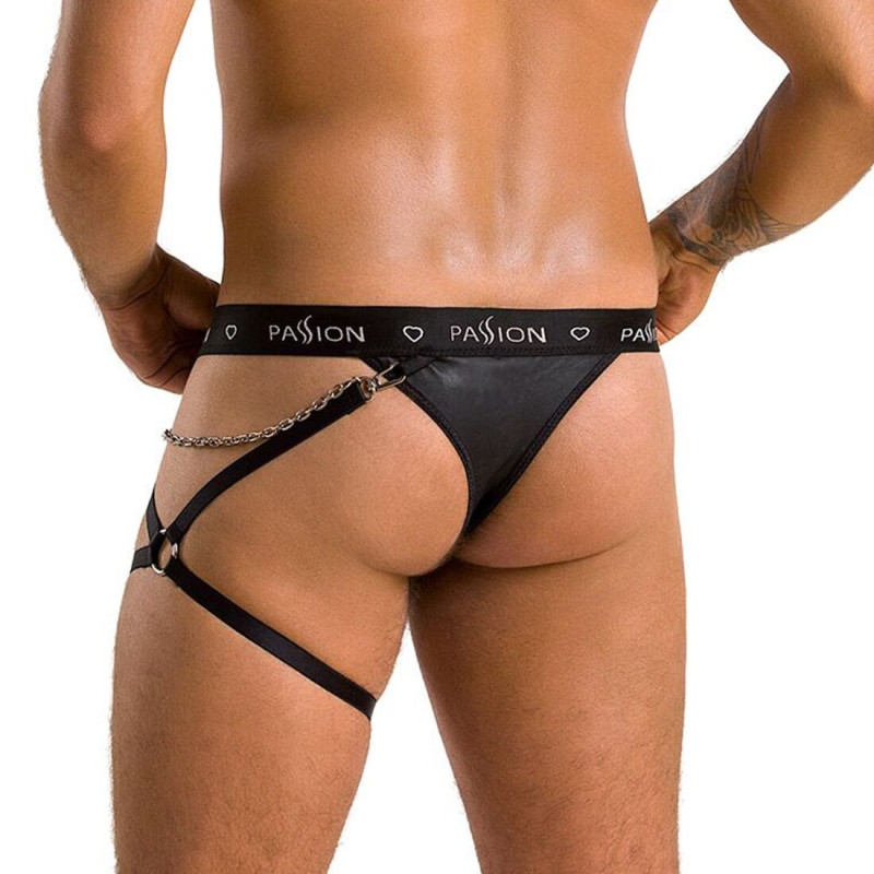 Мужские трусики танга с подвязкой Passion 058 Thong Bill Black L/XL
