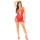 Платье Leg Avenue Lace and Net Mini Dress with Dual Strap One Size, Red