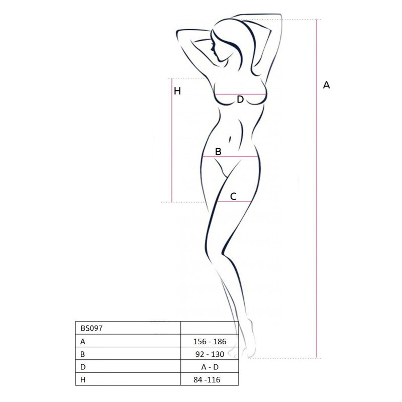 Мини-платье с вертикальным узором Passion BS097 One Size, black, плетение по бокам