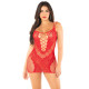 Платье Leg Avenue Lace and Net Mini Dress with Dual Strap One Size, Red