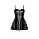 Платье Noir Handmade F308 Dreamer, M, мини, под латекс, открытые плечи, юбка клеш, молния спереди