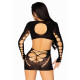 Безшовна мінісукня Leg Avenue Long sleeve cut out mini dress Black One size