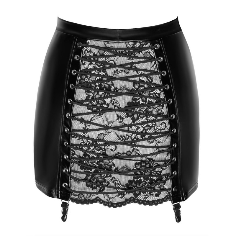 Юбка Noir Handmade F341 Powerwetlook and lace skirt - XL