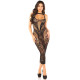 Платье Leg Avenue Rhinestone Lace and Net Bodycon Dress One Size, Black