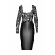 Платье Noir Handmade F295 Euphoria, XXL, black, кружево, глубокое декольте, юбка миди под латекс