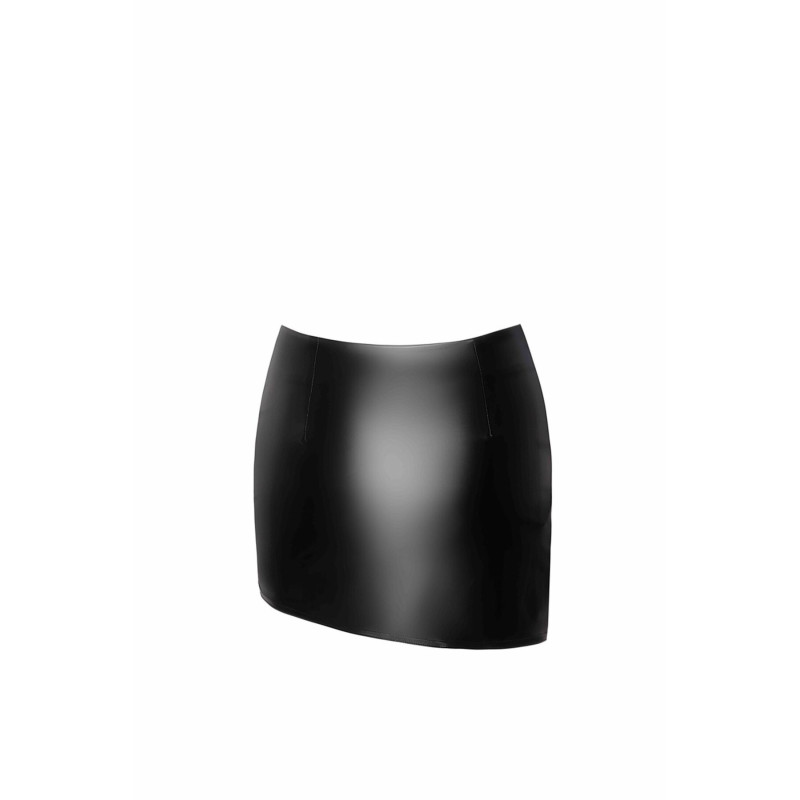Юбка Noir Handmade F305 Legacy, L, black, мини, под латекс, асимметричный крой