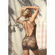 Ажурное платье-сетка Leg Avenue Lace mini dress with cut-outs Black one size