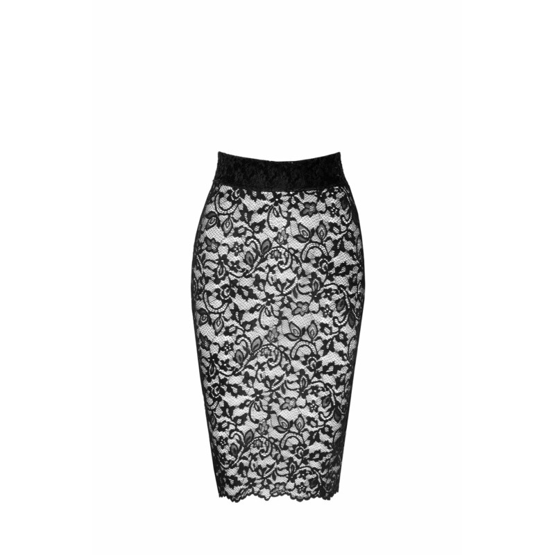 Юбка Noir Handmade F302 Ambivalence, M, black, кружево, длина за колени, шнуровка сзади