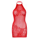 Платье-сетка со стразами Leg Avenue Rhinestone halter mini dress открытая спина, Red one size