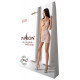 Ажурное мини-платье на тонких бретелях Passion BS096 One Size, white, плетение на груди