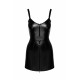 Платье Noir Handmade F320 Starlet, 3XL, под латекс, мини, молния по всей длине, кольцо на поясе