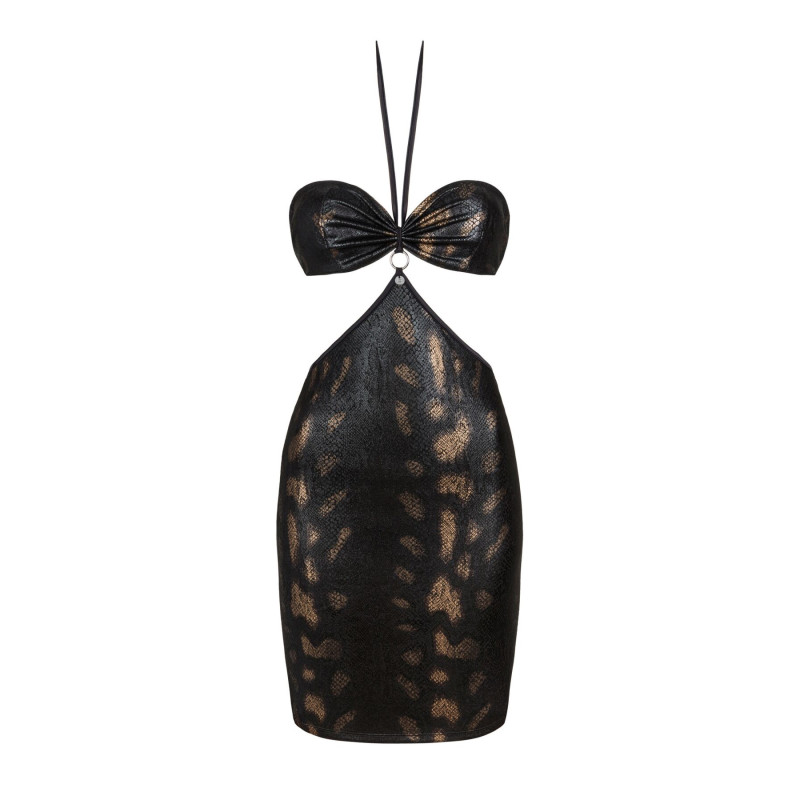 Платье под змеиную кожу Obsessive Vivianty dress черное XS/S