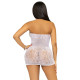 Сукня-сітка зі стразами Leg Avenue Rhinestone halter mini dress відкрита спина, White one size