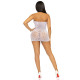 Сукня-сітка зі стразами Leg Avenue Rhinestone halter mini dress відкрита спина, White one size