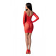Полупрозрачное мини-платье Passion BS101 One Size, red, рукава-митенки