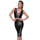 Юбка-карандаш со шнуровкой Noir Handmade F152 Powerwetlook pencil skirt, XL, с мокрым эффектом