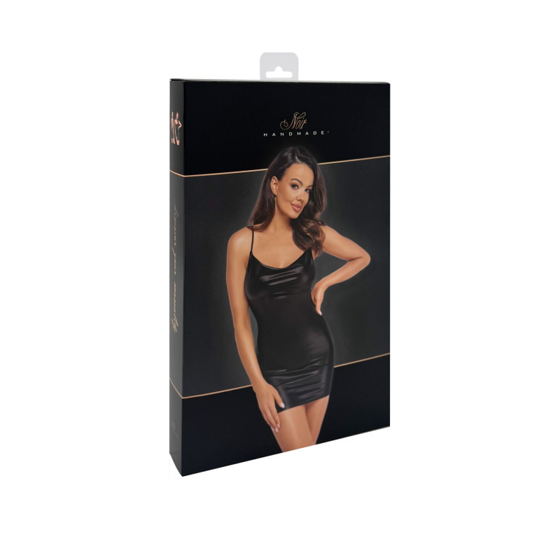 Платье Noir Handmade F307 Mirage, S, black, мини, под латекс, открытая спина, декор из стразов