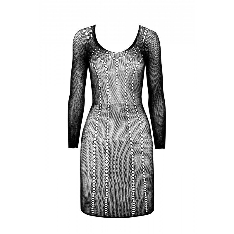 Полупрозрачное мини-платье Passion BS101 One Size, white, рукава-митенки