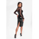Платье Noir Handmade F310 Sublime, XL, black, миди, мокрый эффект, верх — сетка, длинный рукав