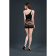 Мінісукня на одне плече Moonlight Model 12 Black XS-L, вертикальна бахрома