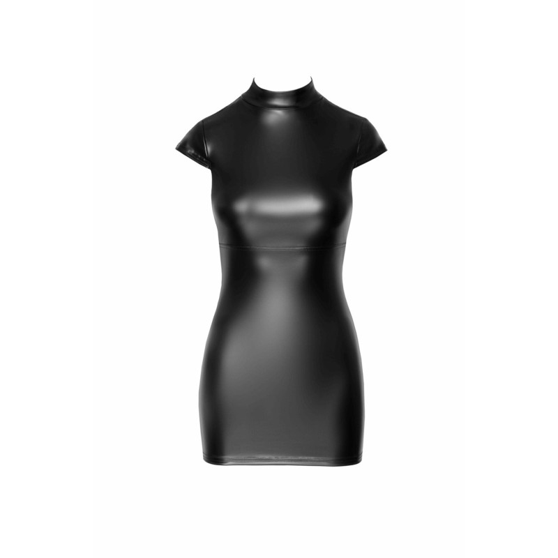 Платье Noir Handmade F309 Fantasy, L, black, мини, под латекс, короткий рукав, шнуровка сзади