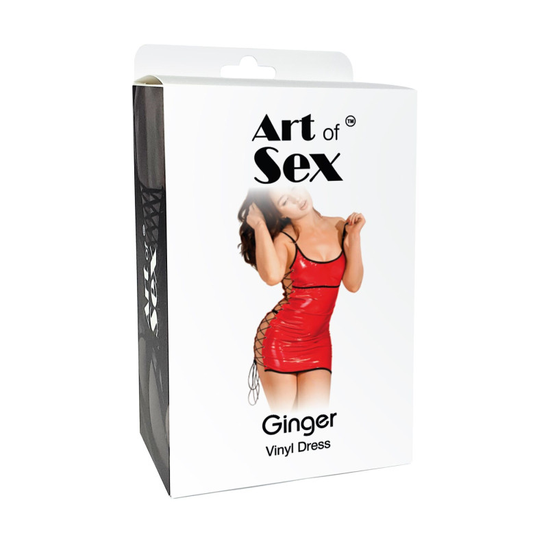 Сексуальна лакована сукня на шнурівці Art of Sex - Ginger червона L-2XL