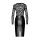 Платье Noir Handmade F295 Euphoria, 3XL, black, кружево, глубокое декольте, юбка миди под латекс