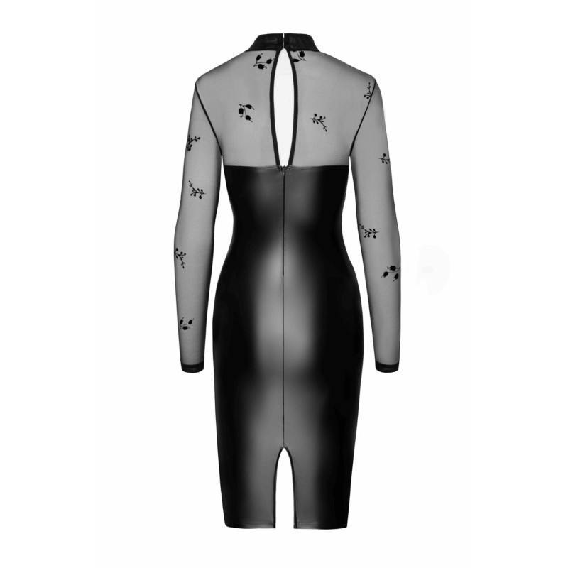 Платье Noir Handmade F310 Sublime, XXL, black, миди, мокрый эффект, верх — сетка, длинный рукав