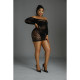 Сукня-бодістокінг Moonlight Plus Model 07 Black XL-XXXL, довгий рукав