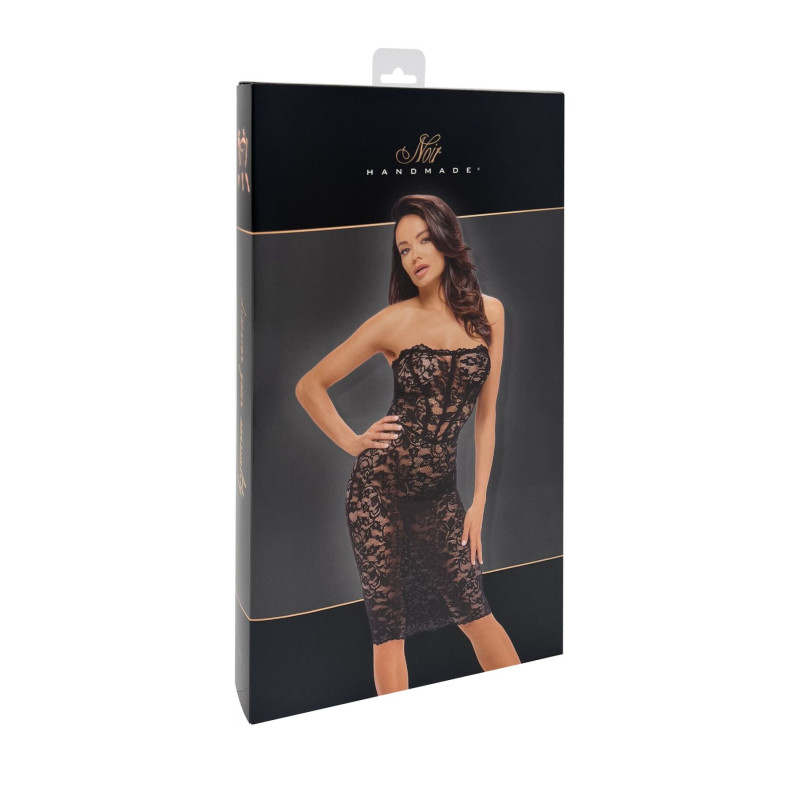Платье Noir Handmade F301 Catalyst, S, black, миди, кружево, открытые плечи, шнуровка на спине