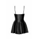 Платье Noir Handmade F308 Dreamer, L, мини, под латекс, открытые плечи, юбка клеш, молния спереди