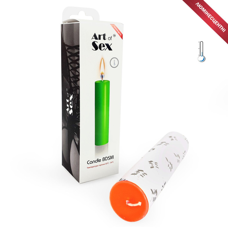 Свічка воскова Art of Sex size M 15 см низькотемпературна, люмінесцентна Оранжева