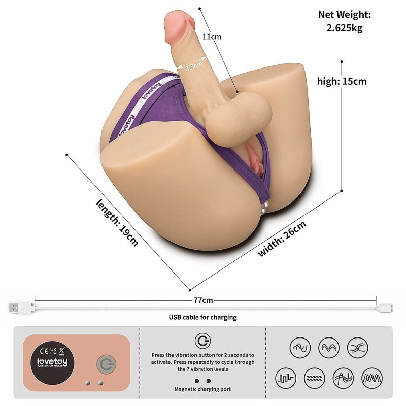 Мастурбатор LoveToy Streetgirl's Dual Motor Sensation Pulse With Dildo