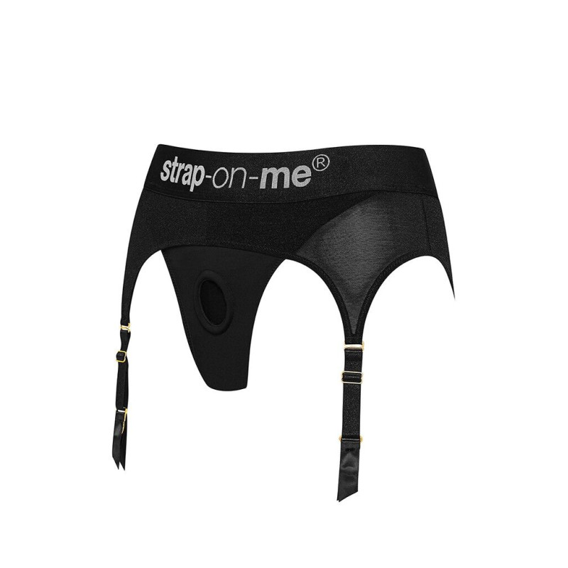 Трусы для страпона с подвязками для чулок Strap-On-Me REBEL HARNESS XL