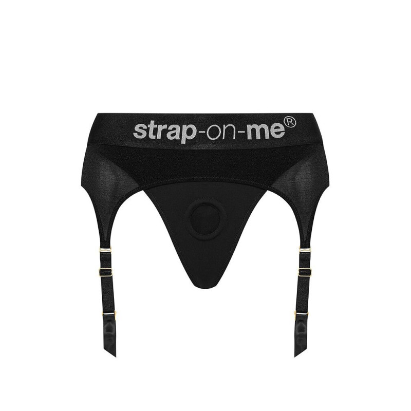 Трусы для страпона с подвязками для чулок Strap-On-Me REBEL HARNESS XL