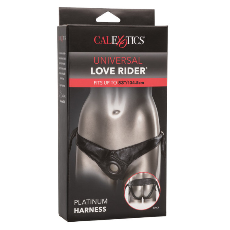 Трусики для страпона California Exotic Universal Love Rider Platinum Harness, кожзам, черные