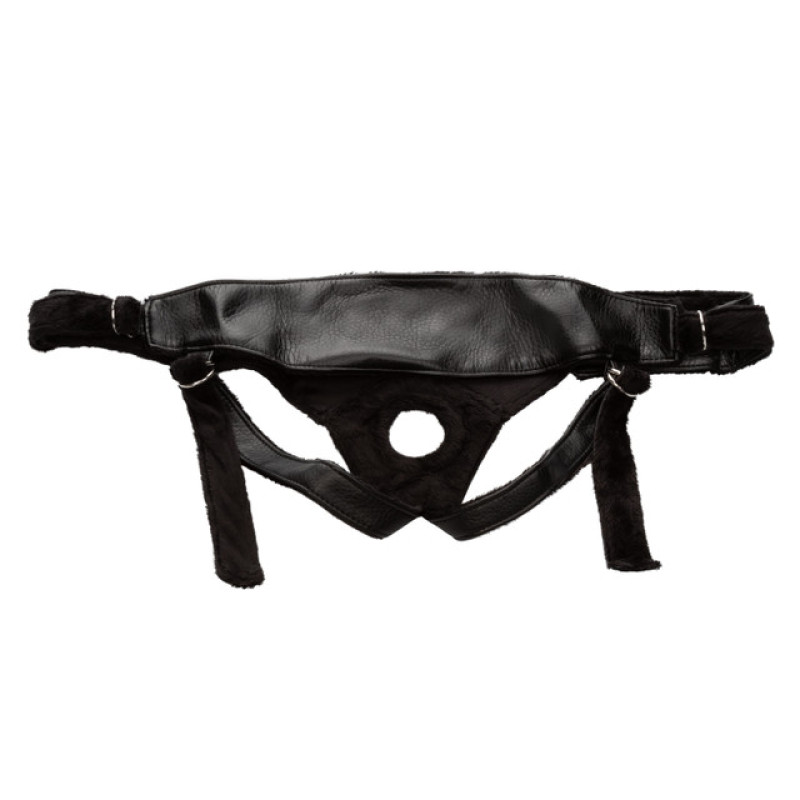 Трусики для страпона California Exotic Universal Love Rider Platinum Harness, кожзам, черные