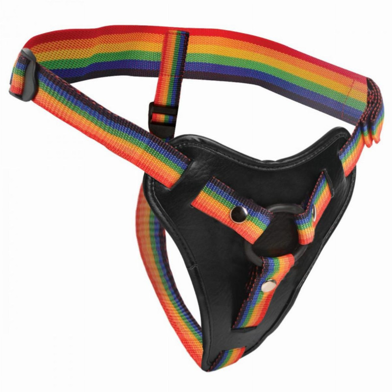 Трусики для страпона радужные Strap U Take the Rainbow Universal