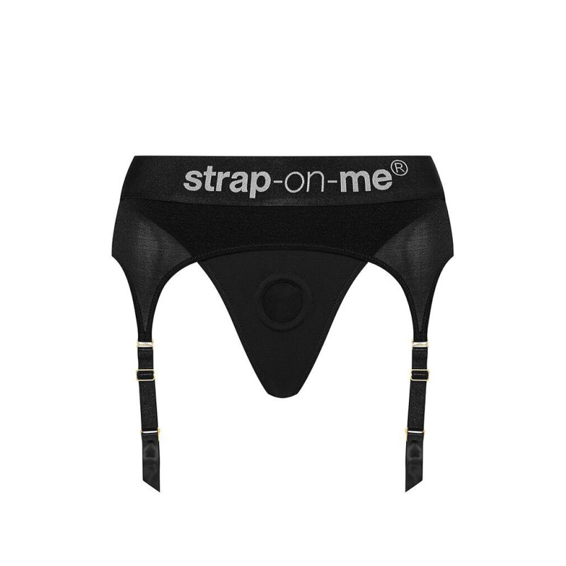 Труси для страпону з підв'язками для панчох Strap-On-Me REBEL HARNESS S
